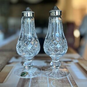 NEW WATERFORD Lismore Crystal Salt and Pepper containers.